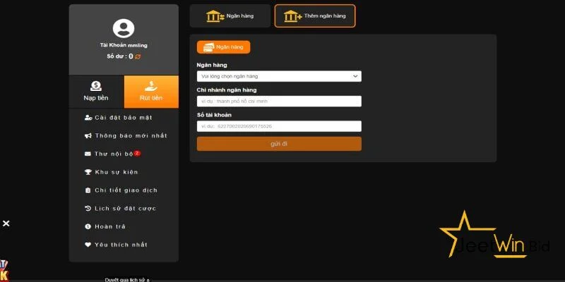 Quá trình rút thưởng tại sàn cược Jeetwin diễn ra nhanh gọn, không mất phí.